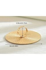 18 Ayar Altın Kaplama Büyük Yuvarlak Gold Yüzük