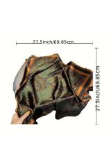 Elegant Desenli Ithal, Çift Taraflı, Kare Şal Eşarp 70cmx70cm