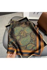 Elegant Desenli Ithal, Çift Taraflı, Kare Şal Eşarp 70cmx70cm