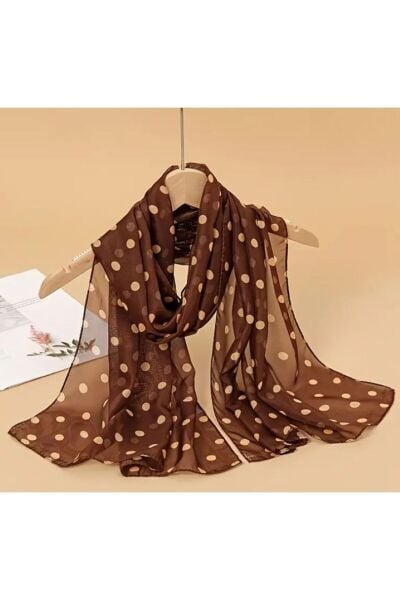 Bohem Şık, Puantiyeli, Güneş, Rüzgar Geçirmez, Çift Taraf Baskılı, Ithal Şal Eşarp 50x150