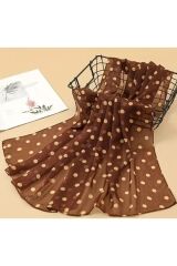 Bohem Şık, Puantiyeli, Güneş, Rüzgar Geçirmez, Çift Taraf Baskılı, Ithal Şal Eşarp 50x150