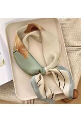 Kamelya Desenli, Elegant, Rüzgar Geçirmez, Çift Taraf Baskılı, Şal, Fular, Eşarp 70x70