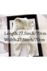 Martı Baskılı, Çift Taraflı, Kare Şal Eşarp 70cmx70cm