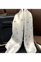 Martı Baskılı, Çift Taraflı, Kare Şal Eşarp 70cmx70cm