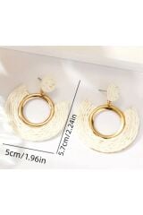 Bohem Hasır Küpe, Kulak İğnesi Paslanmaz Çelik, Günlük, Plaj partisi, Yaz akşamları