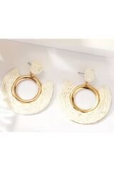 Bohem Hasır Küpe, Kulak İğnesi Paslanmaz Çelik, Günlük, Plaj partisi, Yaz akşamları