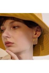 Işıltılı Zarif Gold küpe