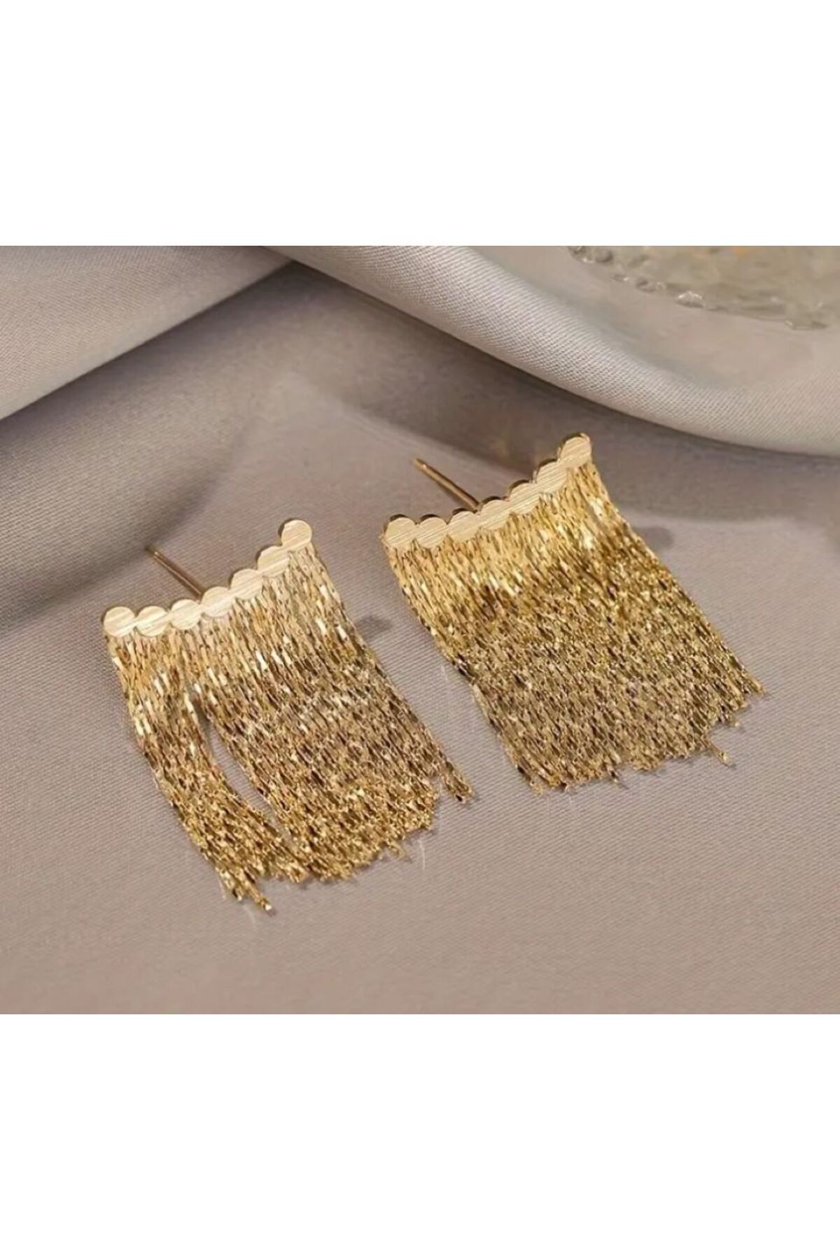 Işıltılı Zarif Gold küpe