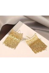 Işıltılı Zarif Gold küpe