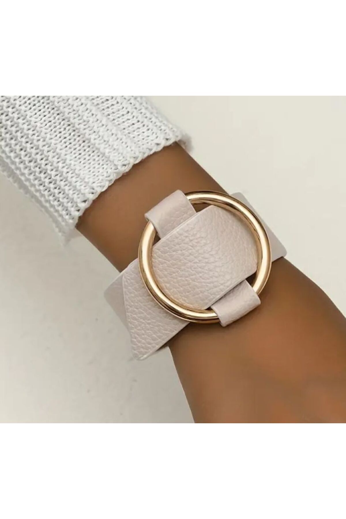 Vegan Yılan Derisi Görünümlü Zarif Bey Ayarlanabilir Bileklik