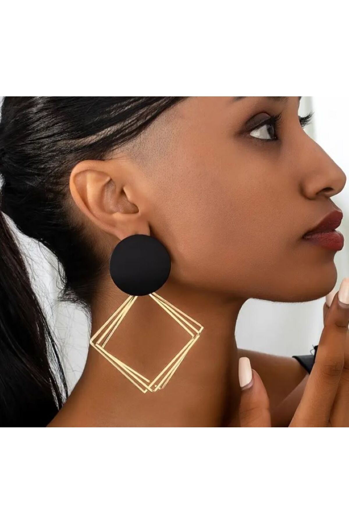 Geometrik, Elegant, Katmanlı Küpe