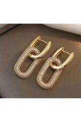 İç İçe Geçmiş Elegant Halkalar, Kulak İğnesi 925 Ayar Gümüş