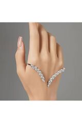 Gümüş Kaplama Zirkon Taşlı El İçi Bilezik