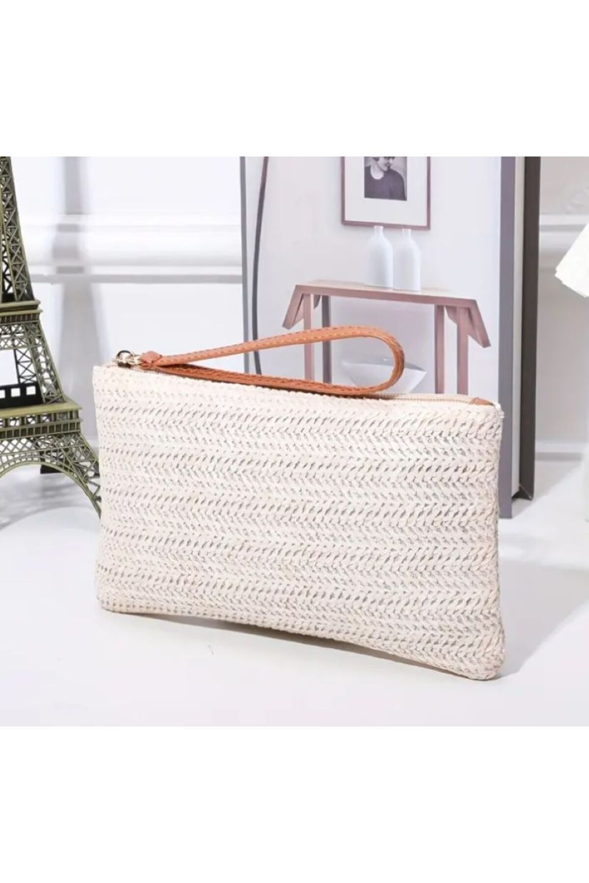 Sade, Mini, Düz  Hasır Renk El Çantası, Clutch