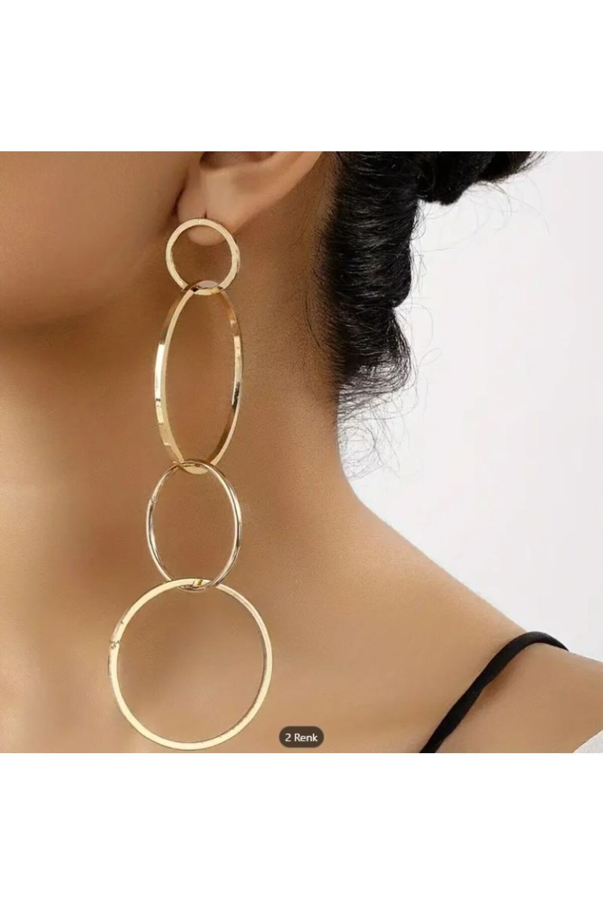 Abartılı iç içe Geçmiş Halka Küpeler-Kulak İğnesi Paslanmaz çelik