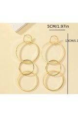 Abartılı iç içe Geçmiş Halka Küpeler-Kulak İğnesi Paslanmaz çelik