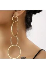 Abartılı iç içe Geçmiş Halka Küpeler-Kulak İğnesi Paslanmaz çelik