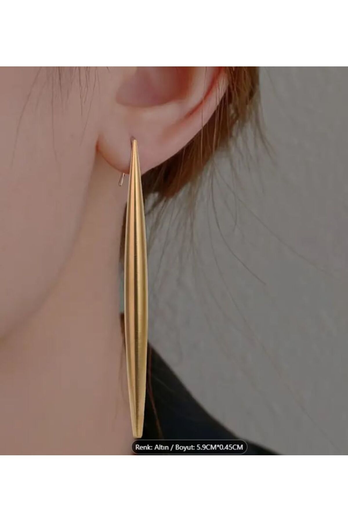 18 Ayar Altın Kaplama, Paslanmaz Çelik Silindir Küpe