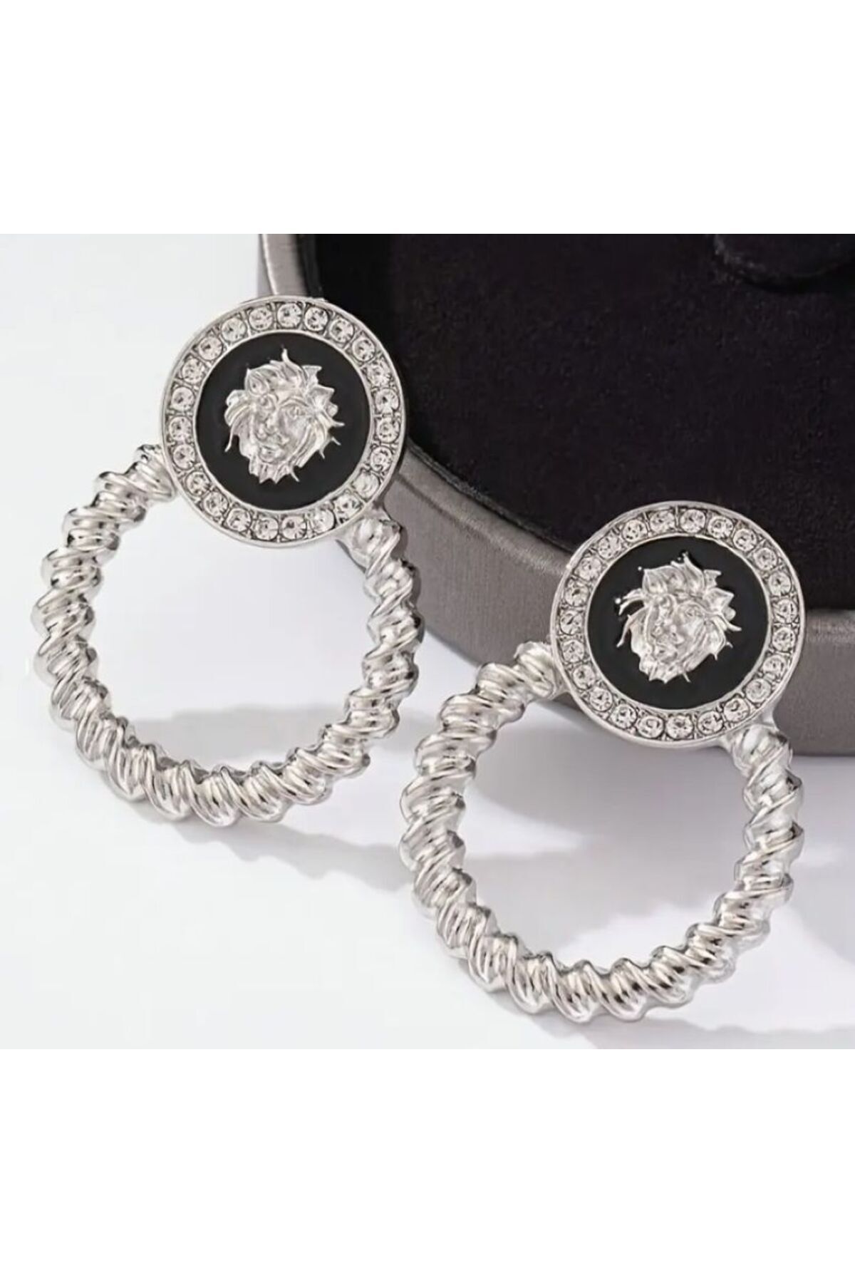 Aslan Başlı Damla Küpeler, Kulak İğnesi Paslanmaz Çelik