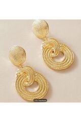 Geometrik Büyük Halka Sallanan Küpe