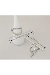 2 li Gümüş Renk Çizgi Yüzük