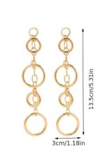 Uzun Geometrik Halka Küpe-Kulak İğnesi Paslanmaz Çelik