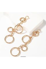 Uzun Geometrik Halka Küpe-Kulak İğnesi Paslanmaz Çelik