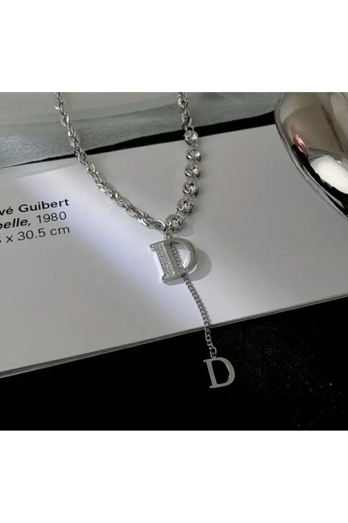 Zirkon Taşlı, D Harfi Kolye