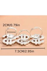 Gümüş Kaplama, Yapay Elmas Detaylı, Dolar Amblemli Yüzük