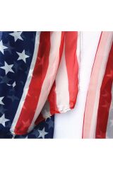 USA Bayrağı Baskılı, Rüzgar Geçirmez Şifon Fular 150x70 cm