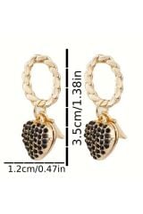 18 Ayar Altın Kaplama, Harf Detaylı, Vintage Tarz, Hareketli Küpe-Kulak İğnesi Paslanmaz Çelik