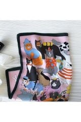 Karikatürize hayvan Desenli, Espirili Güneşten Koruyan, Rüzgar Geçirmez, Şal, Fular, Eşarp 70CMX70CM