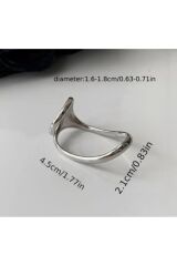 Geometrik, Çift Parmak, Gümüş Renk Yüzük