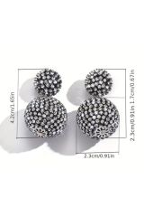 Parlak, Yapay Elmas, Top Küpe, Kulak İğnesi Paslanmaz Çelik