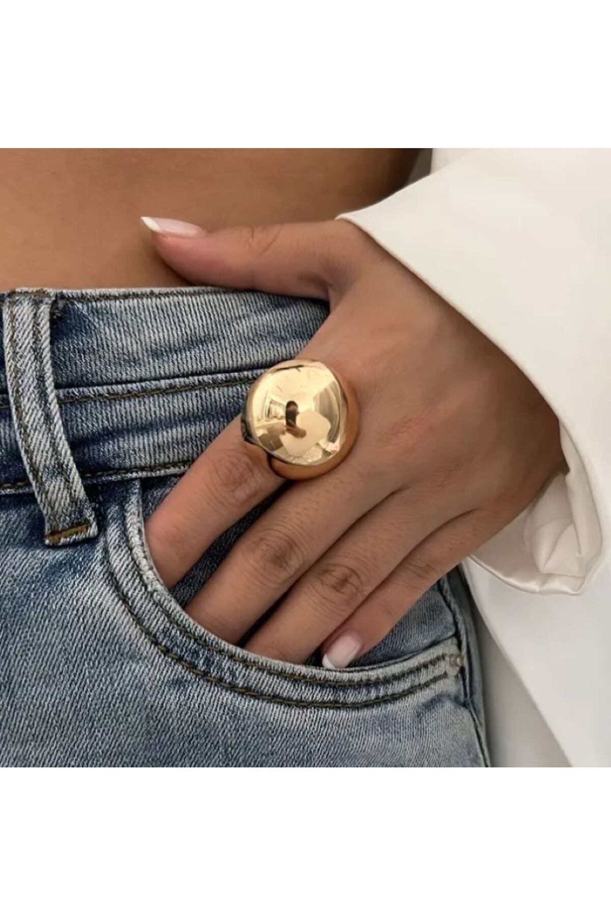 Zarif Ayarlanabilir, Parlak, Gold rengi Yüzük