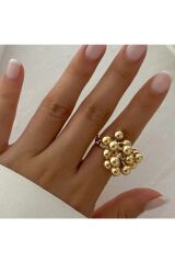 Zarif Boncuklu, sallantılı, Gümüş Ayarlanabilir Yüzük