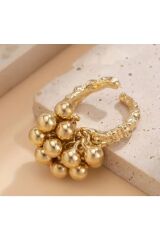 Zarif Boncuklu, sallantılı, Gümüş Ayarlanabilir Yüzük