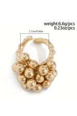 Zarif Boncuklu, sallantılı, Gümüş Ayarlanabilir Yüzük