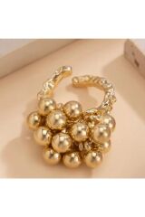 Zarif Boncuklu, sallantılı, Gümüş Ayarlanabilir Yüzük