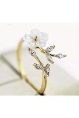 Çiçek Motifli, İnce, Zarif Ayarlanabilir Yüzük