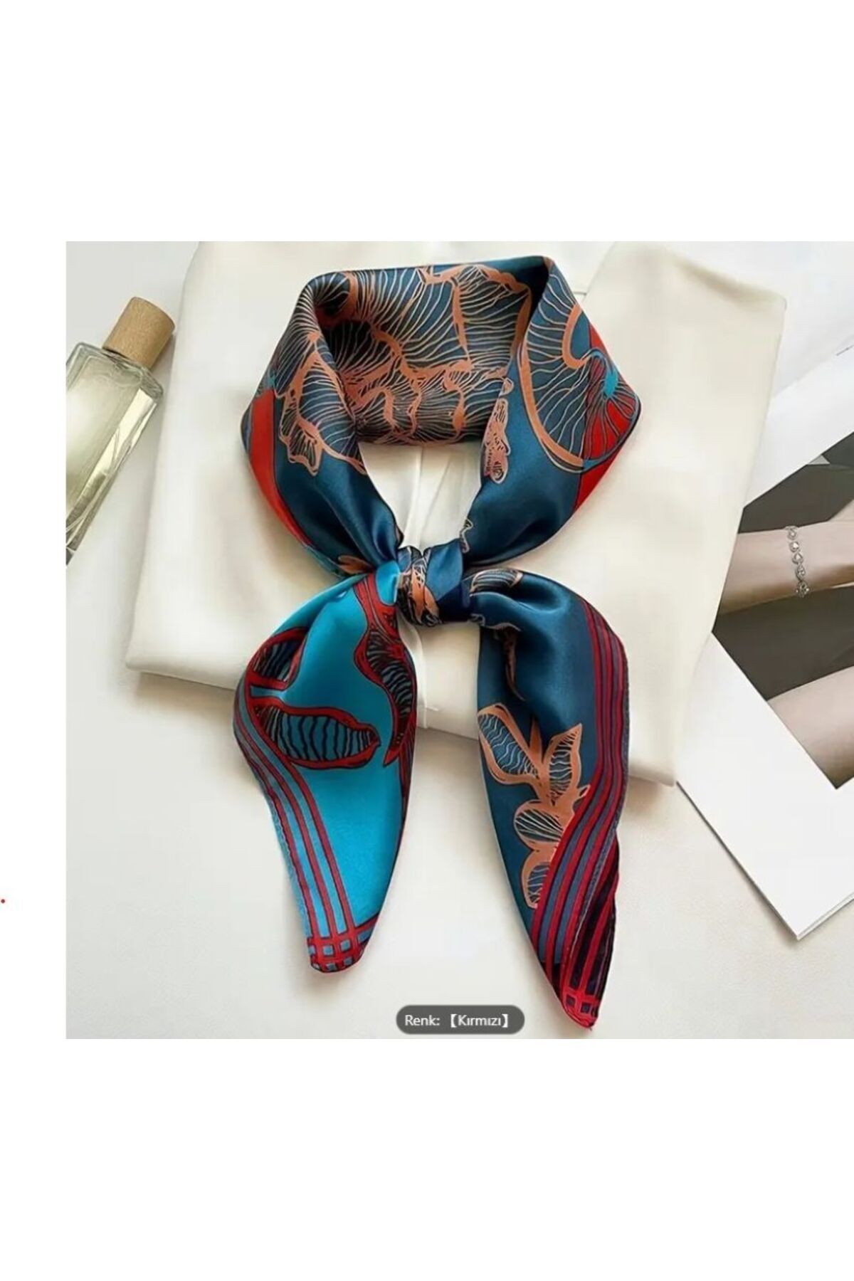 Çiçek Desenli, Güneş, Rüzgar Geçirmez, Çift Taraf Baskılı, Şal, Fular, Eşarp 70x70