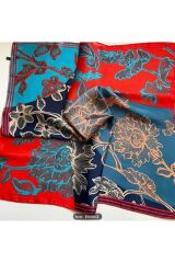 Çiçek Desenli, Güneş, Rüzgar Geçirmez, Çift Taraf Baskılı, Şal, Fular, Eşarp 70x70