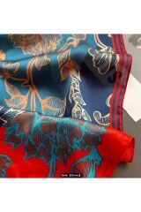 Çiçek Desenli, Güneş, Rüzgar Geçirmez, Çift Taraf Baskılı, Şal, Fular, Eşarp 70x70