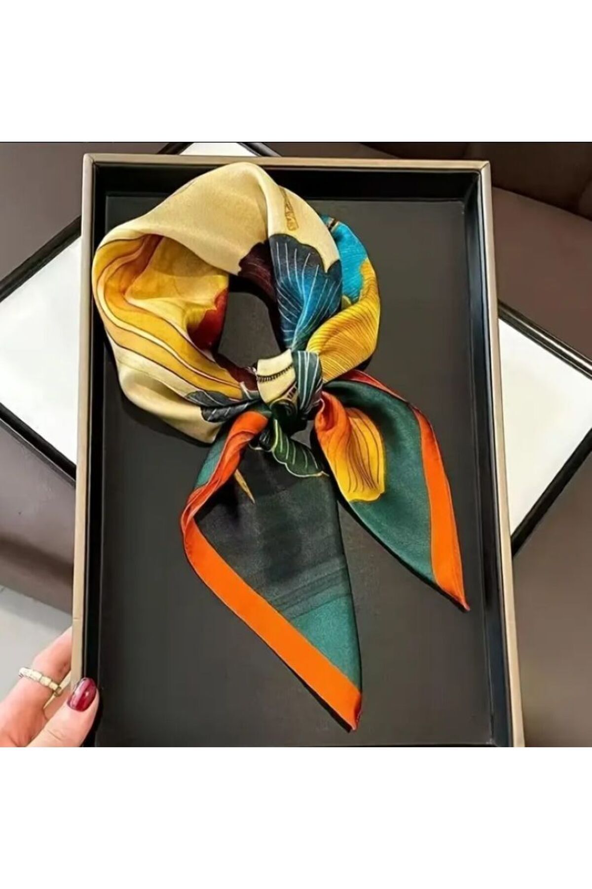 Çok Renkli, Güneşten Koruyan, Rüzgar Geçirmez, Çift Taraflı Kare, Şal, Fular, Eşarp 70cmx70cm