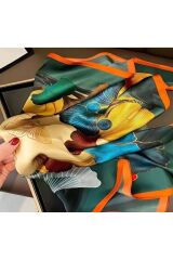 Çok Renkli, Güneşten Koruyan, Rüzgar Geçirmez, Çift Taraflı Kare, Şal, Fular, Eşarp 70cmx70cm