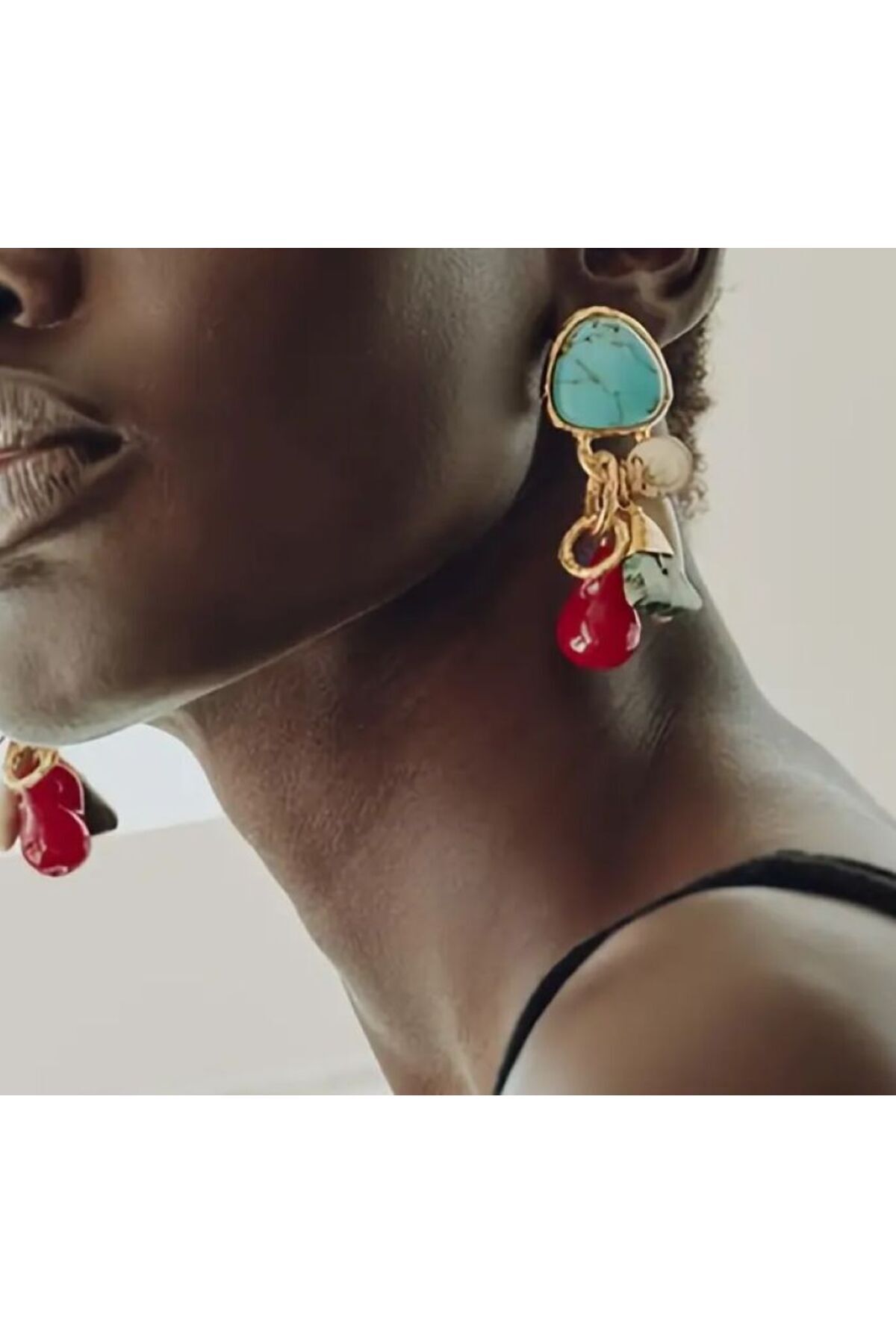 Düzensiz, Geometrik, Çok Renkli Küpe