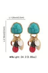 Düzensiz, Geometrik, Çok Renkli Küpe