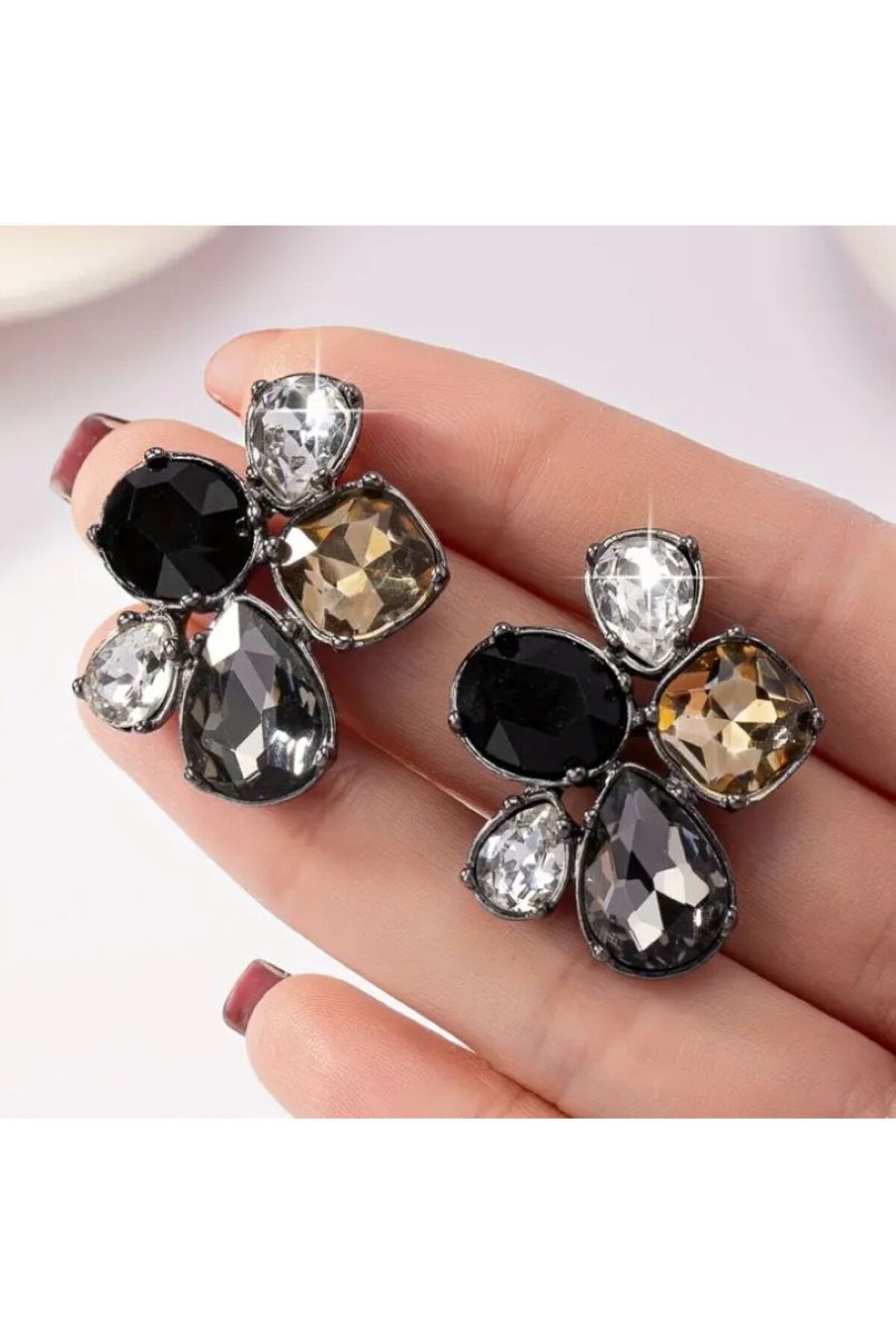 Geometrik Elegant Küpe-Kulak İğnesi Paslanmaz Çelik