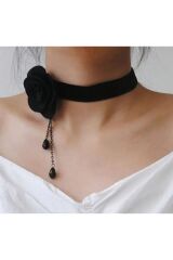 Gotik Gül Yapraklı Dantel Kolye