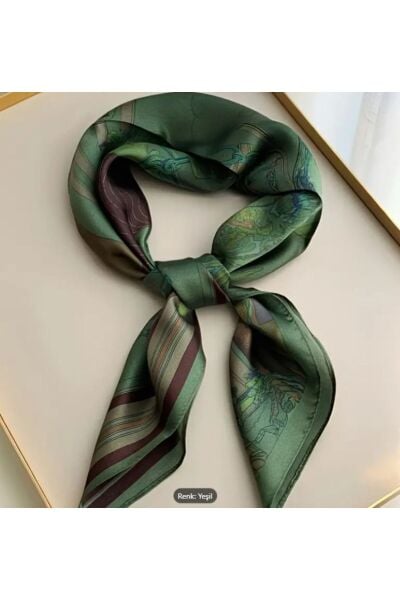 Çizgili, Çift Taraflı, Güneşten Koruyan, Rüzgar Geçirmez, Şal, Fular, Eşarp 70cmx70cm